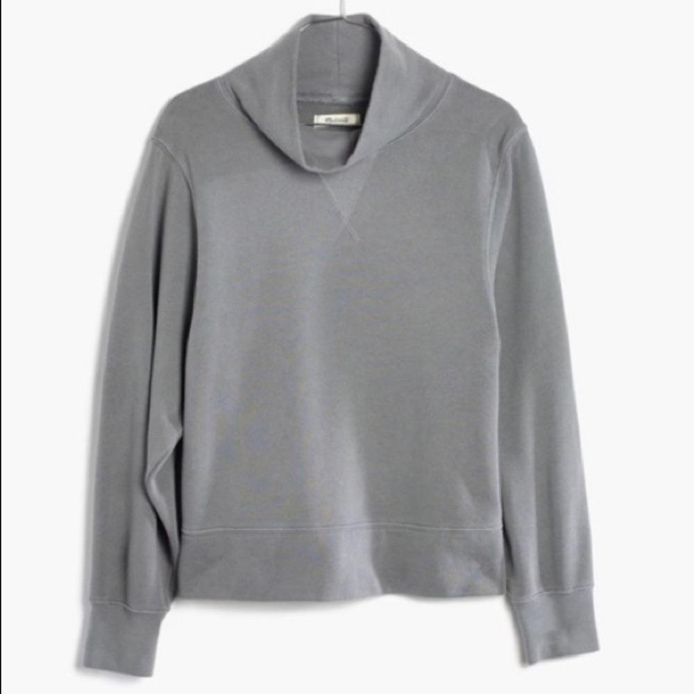 Madewell Garment Dyed Funnel Neck Sweatshirt